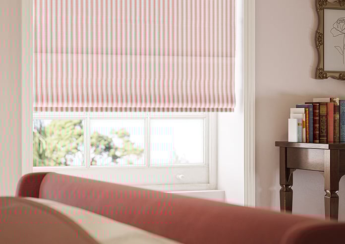 Lace Stripes, Coral - Motorised Roman Blind - Image 5